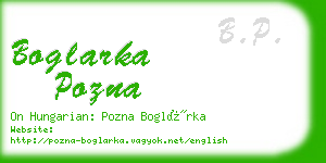 boglarka pozna business card